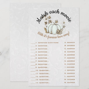 Storybook Gold White Pumpkin Bridal Game