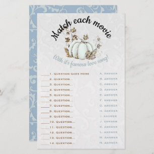 Storybook Gold White Pumpkin Bridal Game