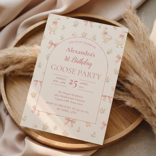 Storybook Goose 1st Birthday Kaart