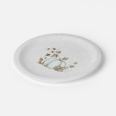 Storybook Goud Wit Pompoen Sprookje Feest Papieren Bordje (Gekanteld)