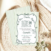 Storybook Green Baby Shower  Kaart