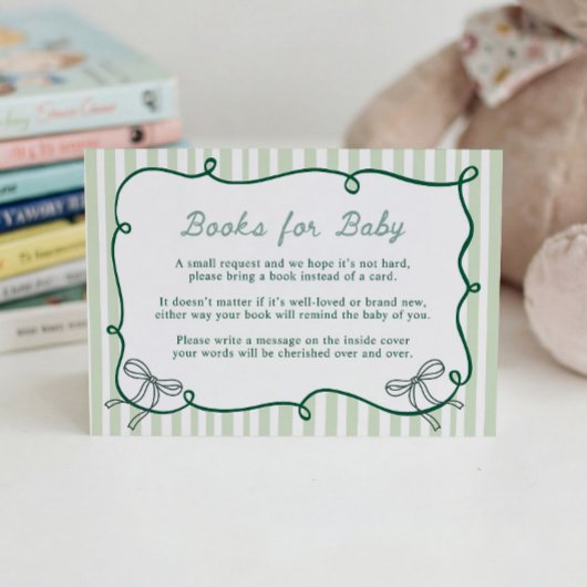 Storybook Green Books for Baby Cards  Informatiekaartje
