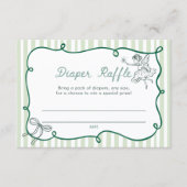 Storybook Green Diaper Raffle Informatiekaartje (Voorkant)