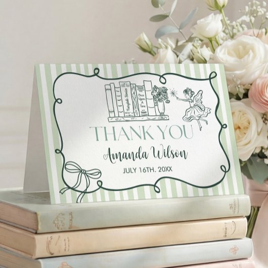 Storybook Green Thank You Card Bedankkaart