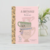 Storybook Kinderverjaardagsfeestje Uitnodiging (Staand voorkant)