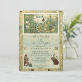 Storybook Kitten Huwelijksuitnodiging Kaart (Staand voorkant)