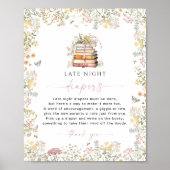 Storybook Late Night Luiers Game Sign Wildflower Poster (Voorkant)