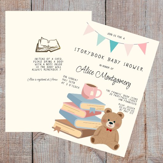 Storybook Library Themed Baby Shower  Kaart
