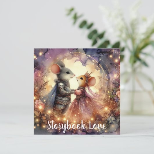Storybook Liefde Romantische Fantasy Koppels Valen Feestdagenkaart (Staand voorkant)