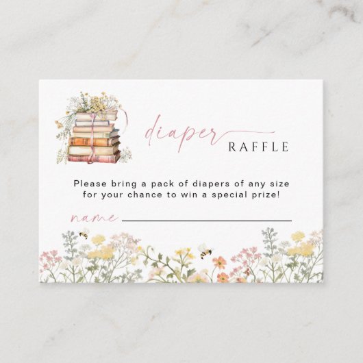 Storybook Luier Raffle Insert Kaart Wildflower (Voorkant)