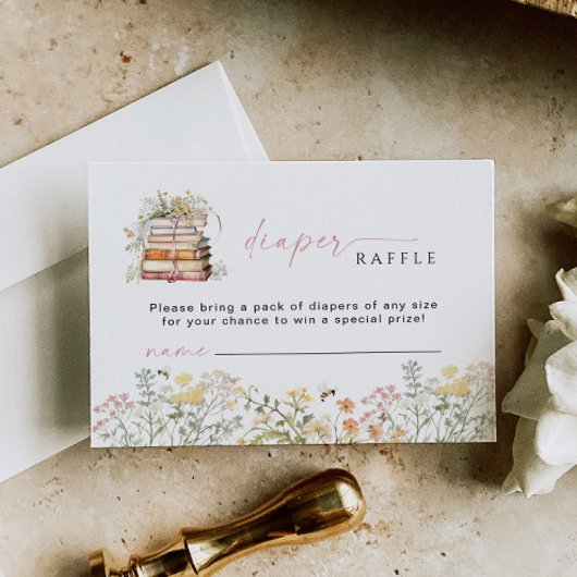 Storybook Luier Raffle Insert Kaart Wildflower