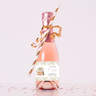 Storybook Mini Mousserende Wijnlabels Klaar voor P Sparkling Wijnetiket