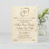 Storybook Monogram Uitnodiging (Staand voorkant)