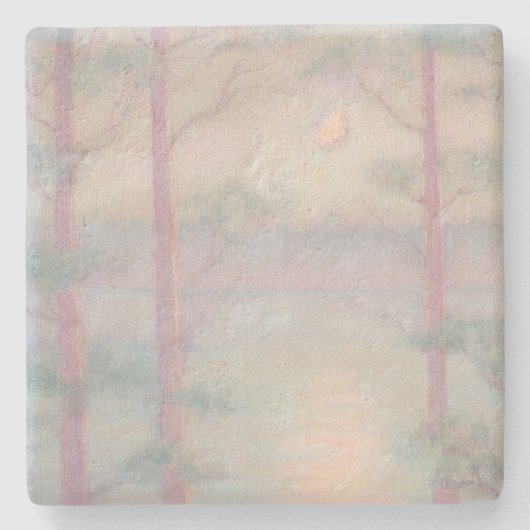 Storybook Moon Limestone Stenen Onderzetter (Voorkant)