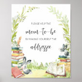Storybook New Chapter Baby shower Envelope Station Poster (Voorkant)