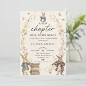 Storybook New Chapter Baby Shower Invitation Kaart (Staand voorkant)