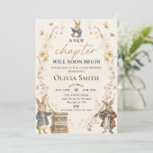 Storybook New Chapter Baby Shower Invitation Kaart (Staand voorkant)