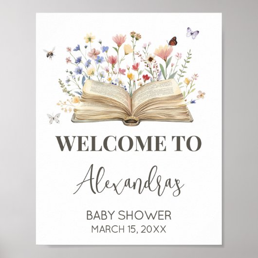 Storybook New Chapter Begint Baby shower Welkom Poster (Voorkant)