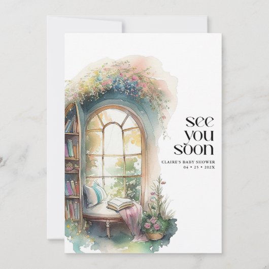 Storybook New Chapter Book Theme Baby shower Kaart (Achterkant)