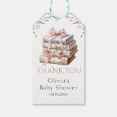 Storybook New Chapter Bow Book Baby Shower Cadeaulabel (Voorkant)