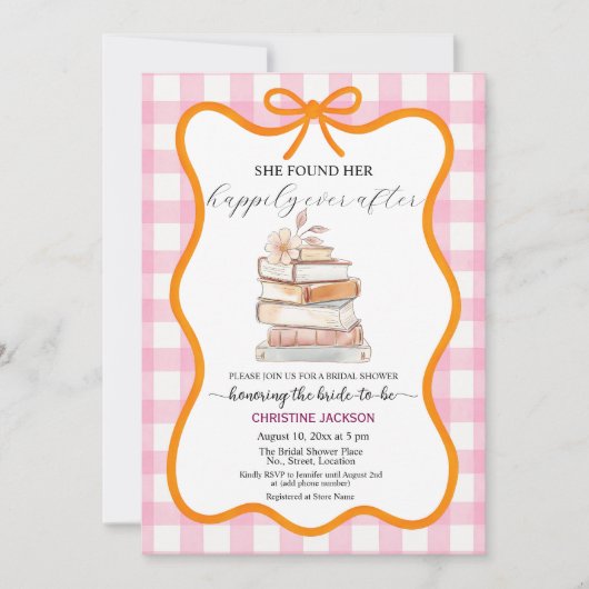 Storybook 'New Chapter' QR Code Bridal Shower Kaart (Voorkant)