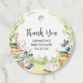 Storybook Nieuw Chapter Baby shower Ronde Bedankjes Labels (Voorkant)