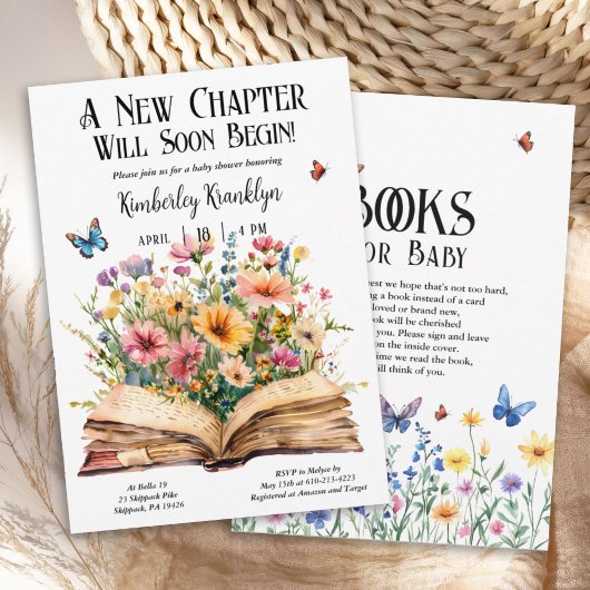Storybook Nieuw Chapter Baby shower Wildflower Kaart