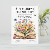 Storybook Nieuw Chapter Baby shower Wildflower Kaart (Staand voorkant)