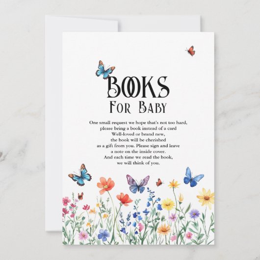 Storybook Nieuw Chapter Baby shower Wildflower Kaart (Achterkant)
