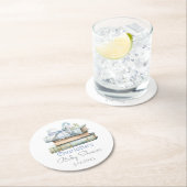 Storybook Nieuw Chapter Blauwe boog baby boy showe Ronde Kartonnen Onderzetter (Insitu)