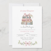 Storybook Nieuw Chapter Bow Baby meisje douche Kaart (Voorkant)