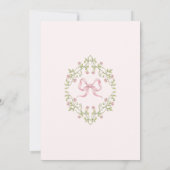 Storybook Nieuw Chapter Bow Baby meisje douche Kaart (Achterkant)