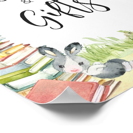 Storybook Nieuw hoofdstuk Baby shower Boeken en ge Poster (Hoek)