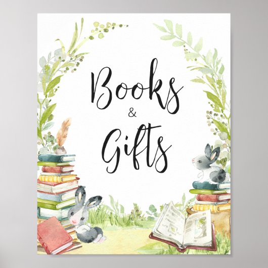 Storybook Nieuw hoofdstuk Baby shower Boeken en ge Poster (Voorkant)