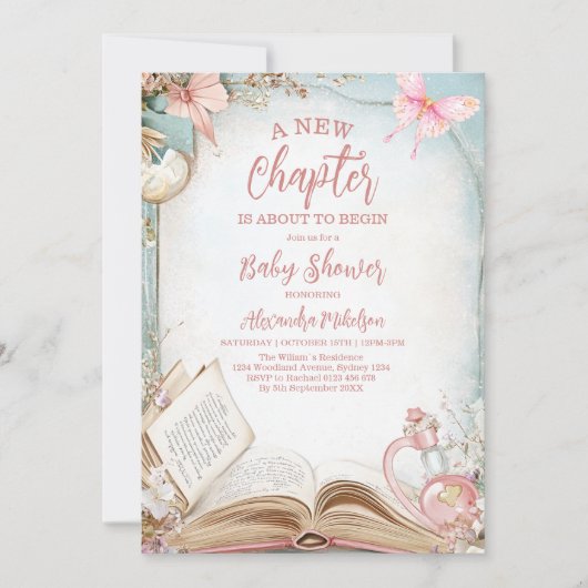 Storybook Nieuw hoofdstuk Baby shower Kaart (Voorkant)