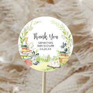 Storybook Nieuw hoofdstuk Baby shower Ronde Sticker