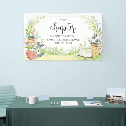 Storybook Nieuw hoofdstuk Baby shower Spandoek (Beurs)