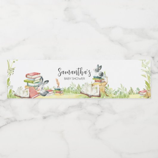 Storybook Nieuw hoofdstuk Baby shower Waterfles Etiket (Enkel label)
