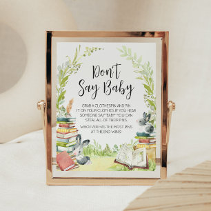 Storybook Nieuw hoofdstuk Baby shower zeg niet Bab Poster