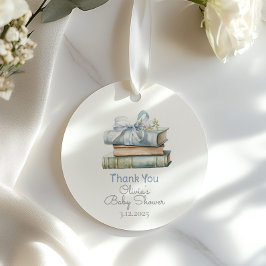 Storybook Nieuw Hoofdstuk Blauwe strik Dank je wel Bedankjes Labels