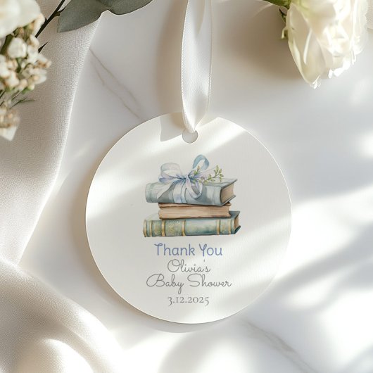 Storybook Nieuw Hoofdstuk Blauwe strik Dank je wel Bedankjes Labels