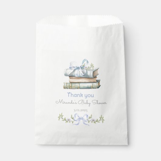 Storybook Nieuw Hoofdstuk Blauwe wilde bloem Dank  Bedankzakje (Voorkant)