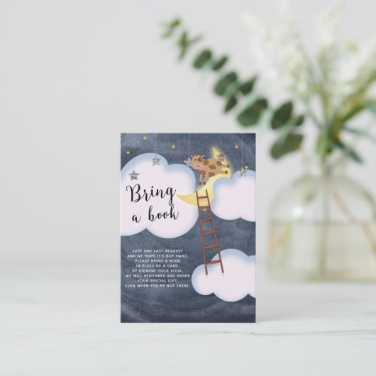 Storybook Nursery Rhyme Bring A Book Request Baby Informatiekaartje (Staand voorkant)