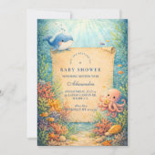 Storybook Ocean Friends Baby Shower Kaart (Voorkant)