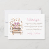 Storybook Pink Bow Baby Shower  Bedankkaart (Voorkant)