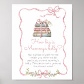 Storybook  Pink Bow Hoe groot is mama's buik Poster (Voorkant)