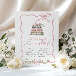 Storybook  Pink Bow Hoe groot is mama's buik Poster