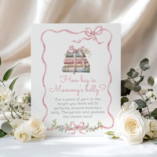 Storybook  Pink Bow Hoe groot is mama's buik Poster