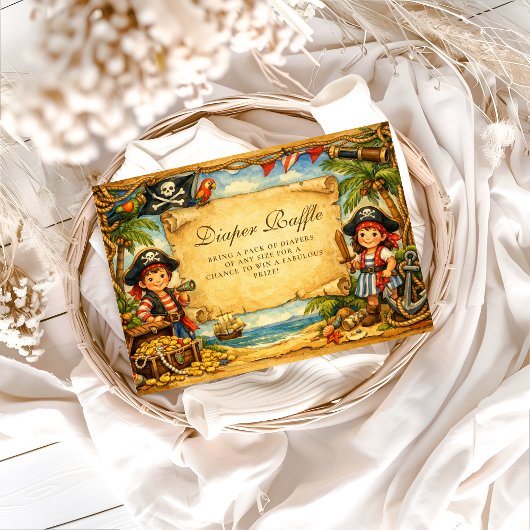 Storybook Pirate Adventure Diapper Raffle Informatiekaartje