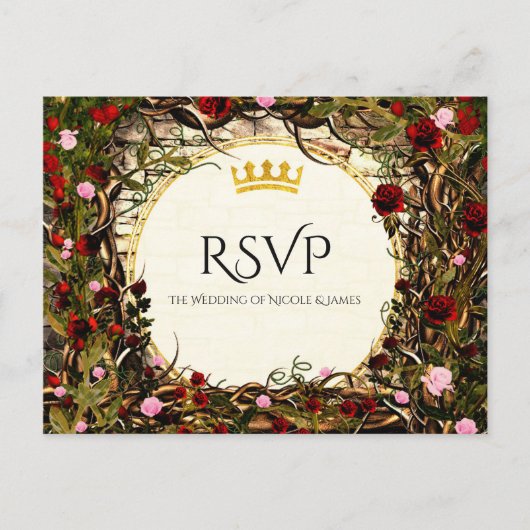 Storybook Princess Briar Roos RSVP Uitnodiging Briefkaart (Voorkant)